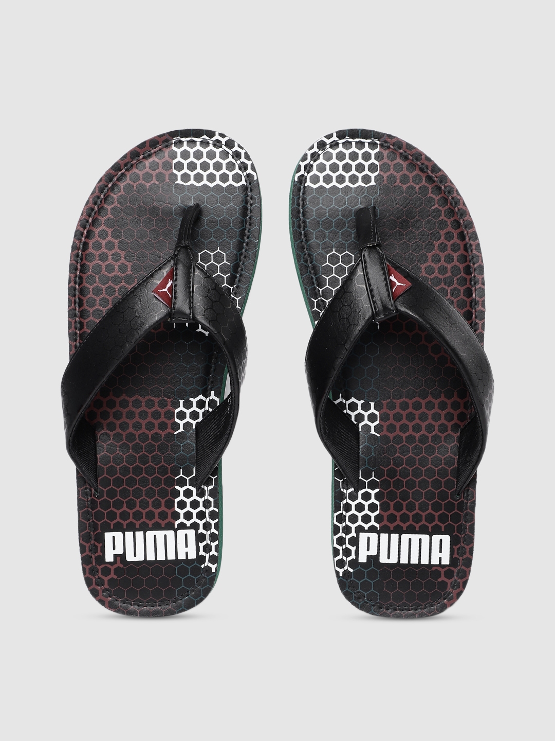 Puma Men Black Wink Duo Gu2 Idp Solid Thong Flip Flops Flip