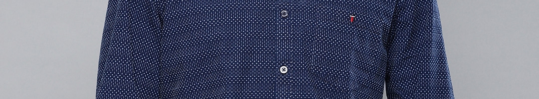 Buy Louis Philippe Jeans Men Blue Slim Fit Self Design Casual Shirt - Shirts for Men 10249159 ...