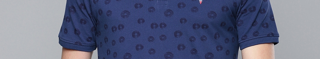 Buy Louis Philippe Sport Men Blue Printed Polo Collar T Shirt - Tshirts for Men 10249165 | Myntra