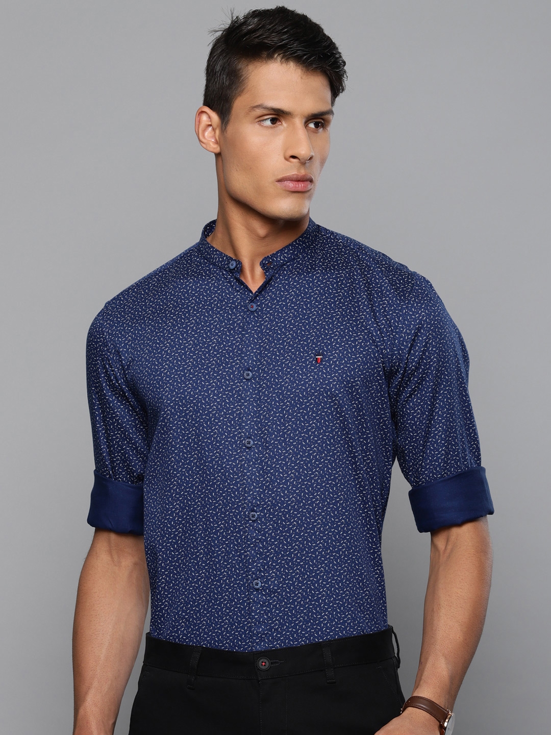 Buy Louis Philippe Sport Men Navy Blue Slim Fit Printed Casual Shirt - Shirts for Men 10249565 ...