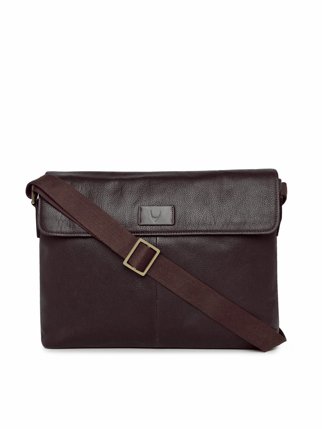 Buy Hidesign Men Brown Textured Leather Messenger Bag Messenger Bag