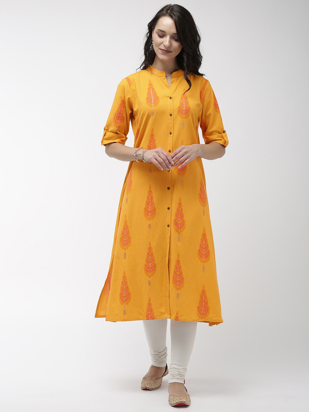 Buy FLAVIDO Women Yellow Printed A Line Kurta Kurtas for Women 10252025 Myntra