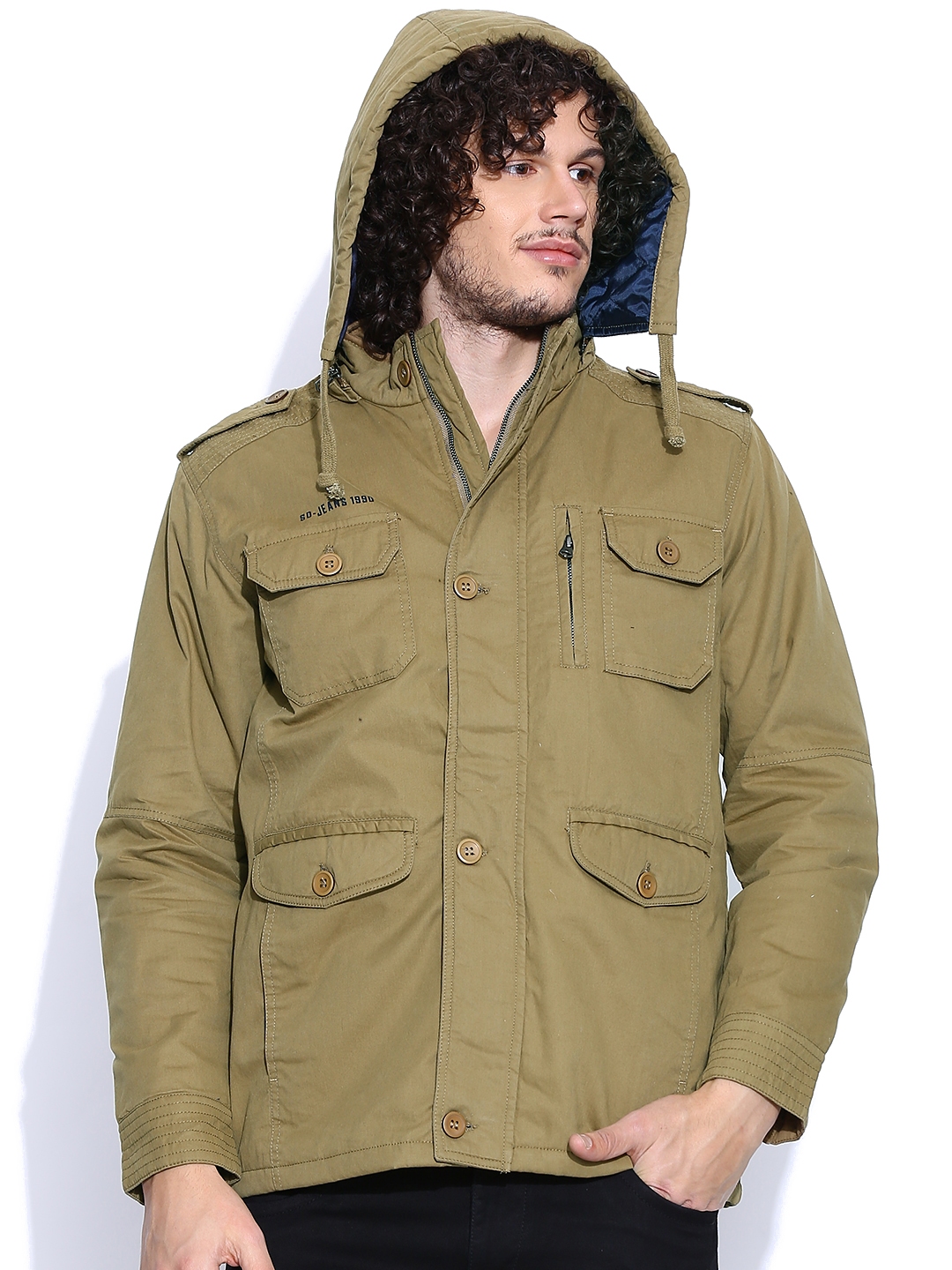 Buy Duke Stardust Olive Green Jacket With Detachable Hood - Jackets for ...