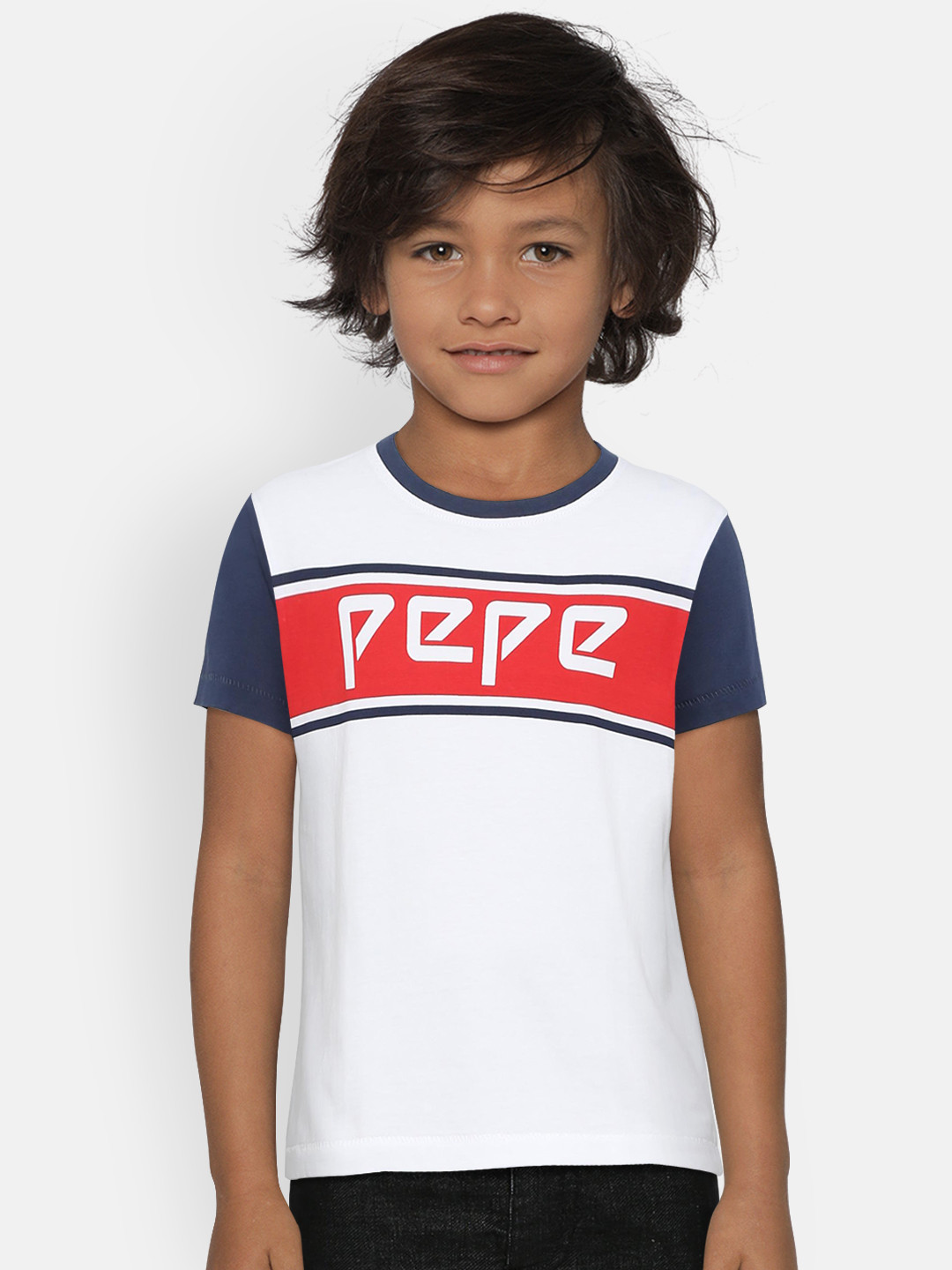 Buy Pepe Jeans Boys White Printed Round Neck Pure Cotton T Shirt