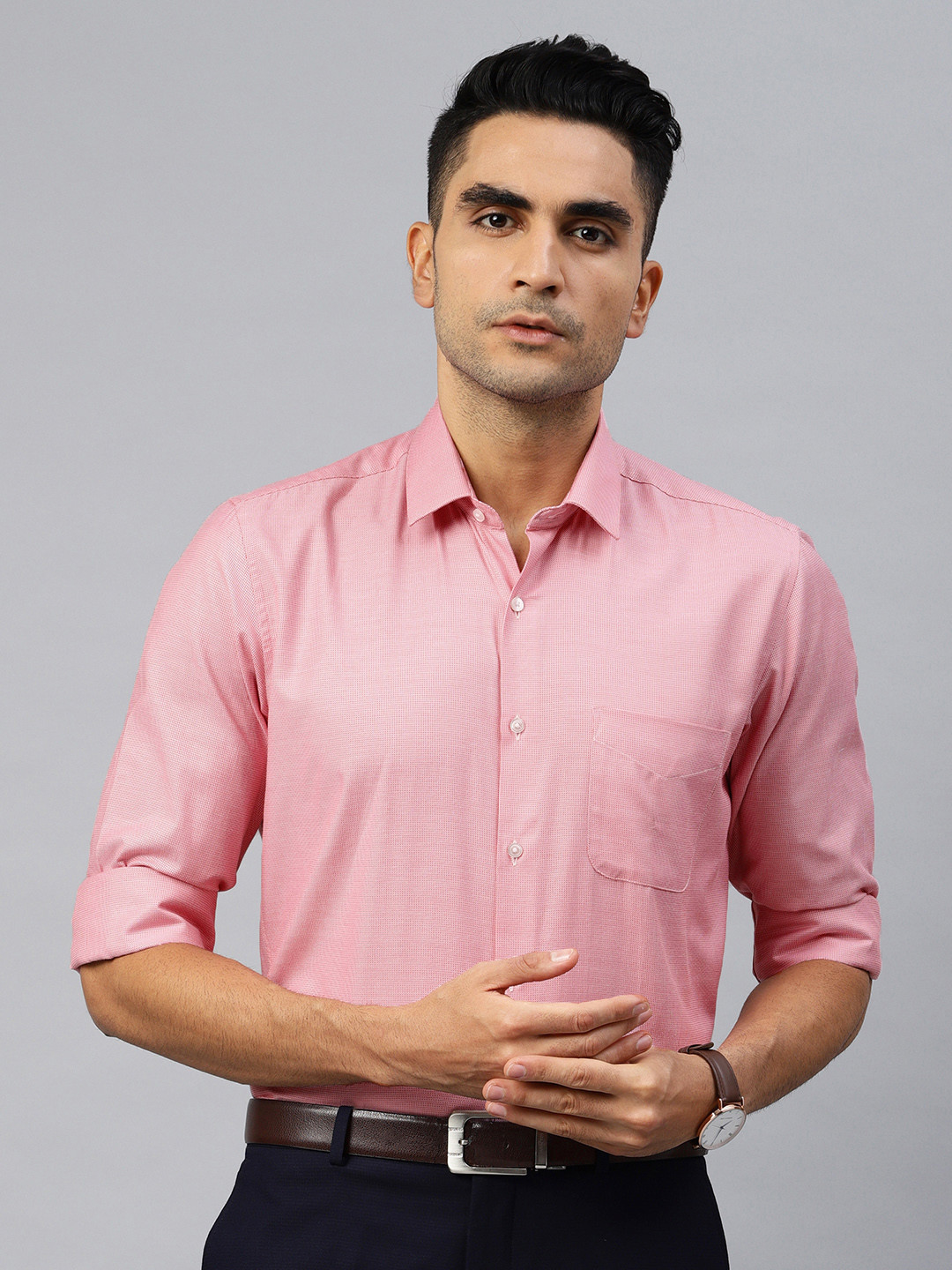 Buy Peter England Men Pink Nuvo Fit Self Design Formal Shirt Shirts