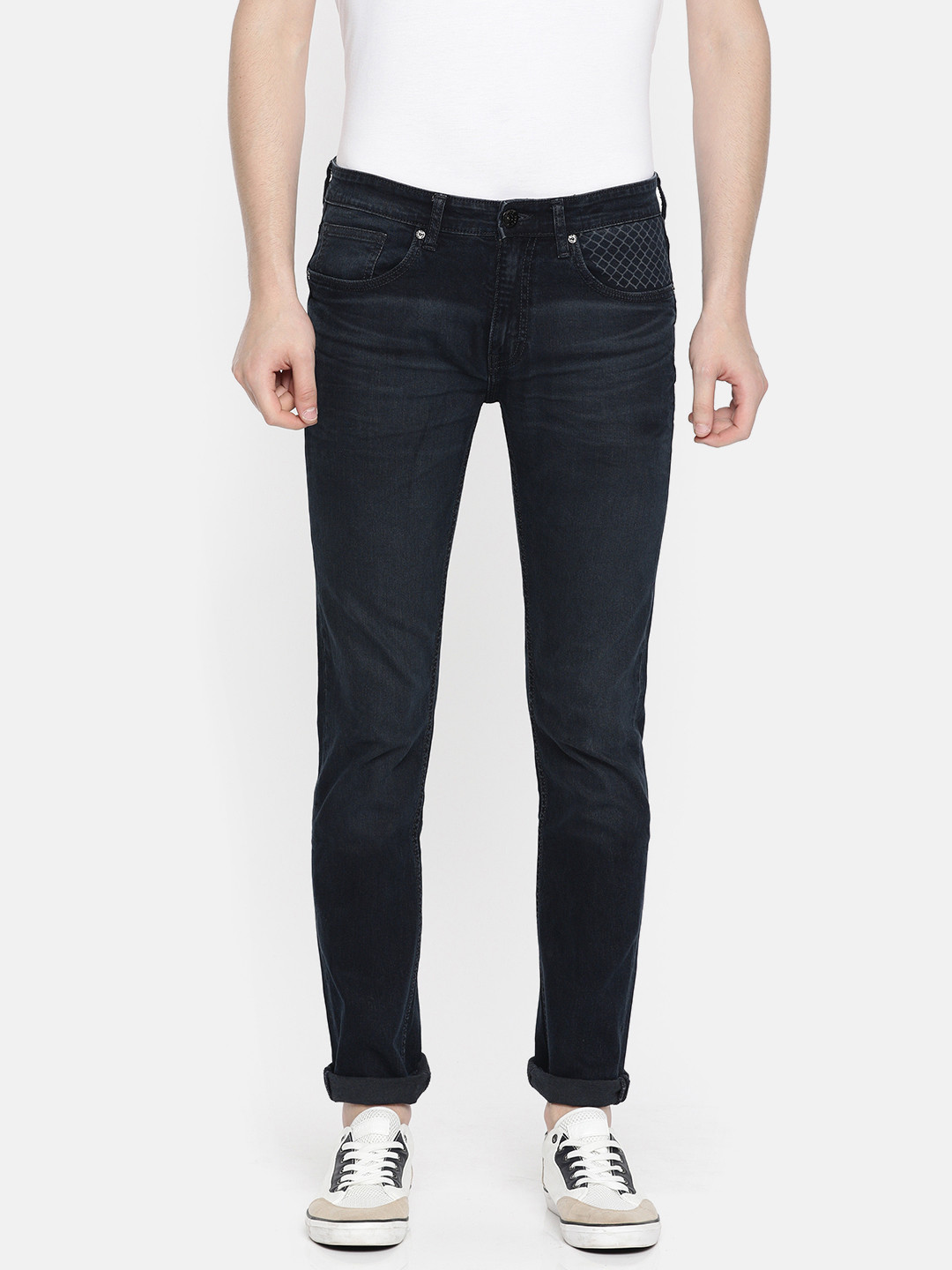 Buy Pepe Jeans Men Blue Oren Vapour Slim Fit Mid Rise Clean Look
