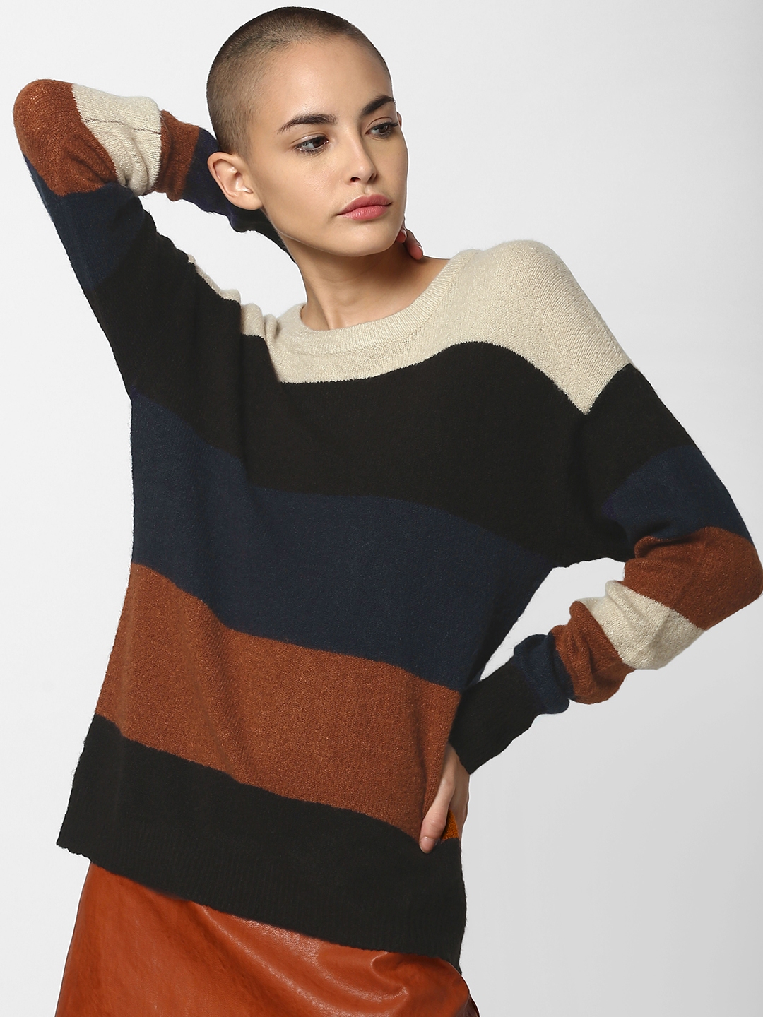 blue and white striped sweatshirt womens