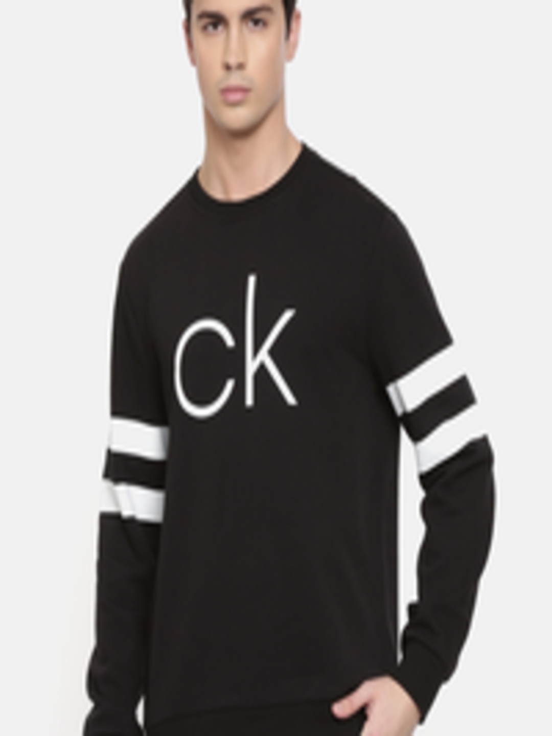 Buy Calvin Klein Jeans Men Black Printed Sweatshirt - Sweatshirts for ...