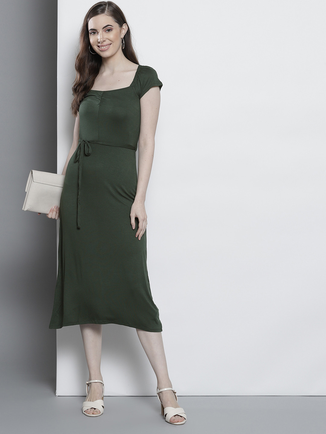 Buy DOROTHY PERKINS Women Green Solid A Line Dress Dresses for Women