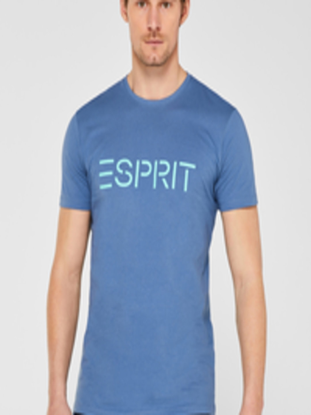Buy ESPRIT Men Blue & Green Printed Round Neck T Shirt - Tshirts for ...