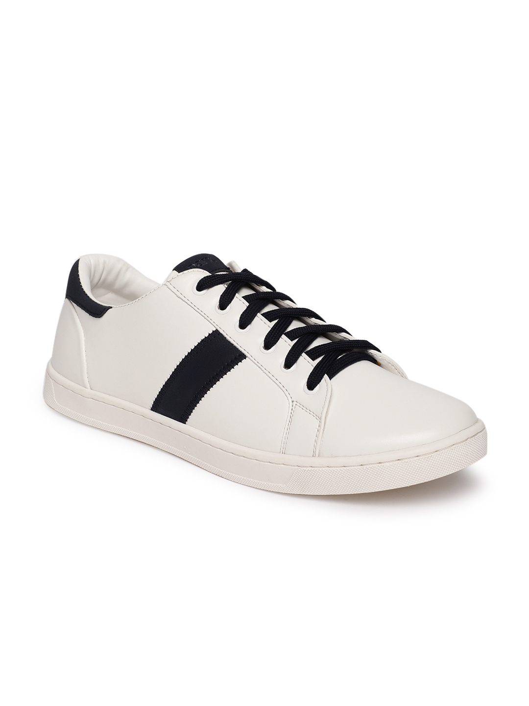 white solid sneakers for men