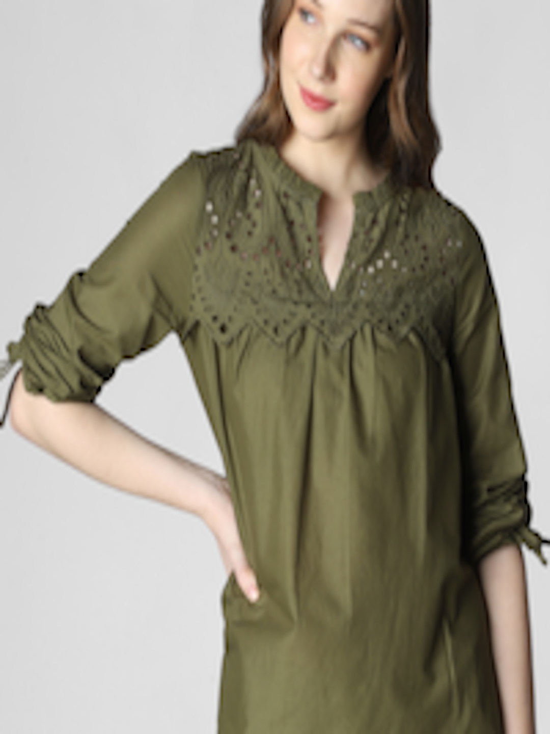 Buy Vero Moda Women Olive Green Solid Top - Tops for Women 10275155 ...