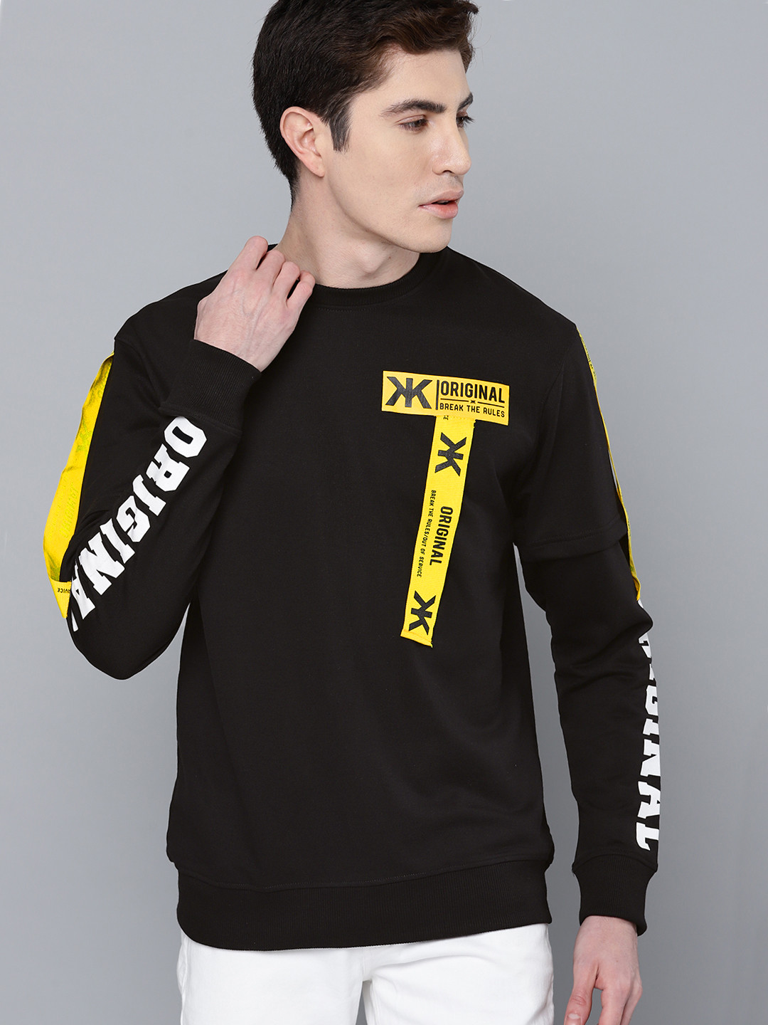 Buy Kook N Keech Men Black Solid Sweatshirt - Sweatshirts for Men 10279067 | Myntra
