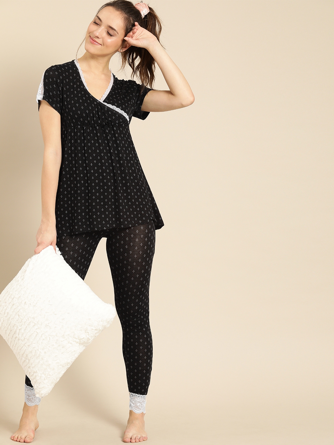night suit for women black