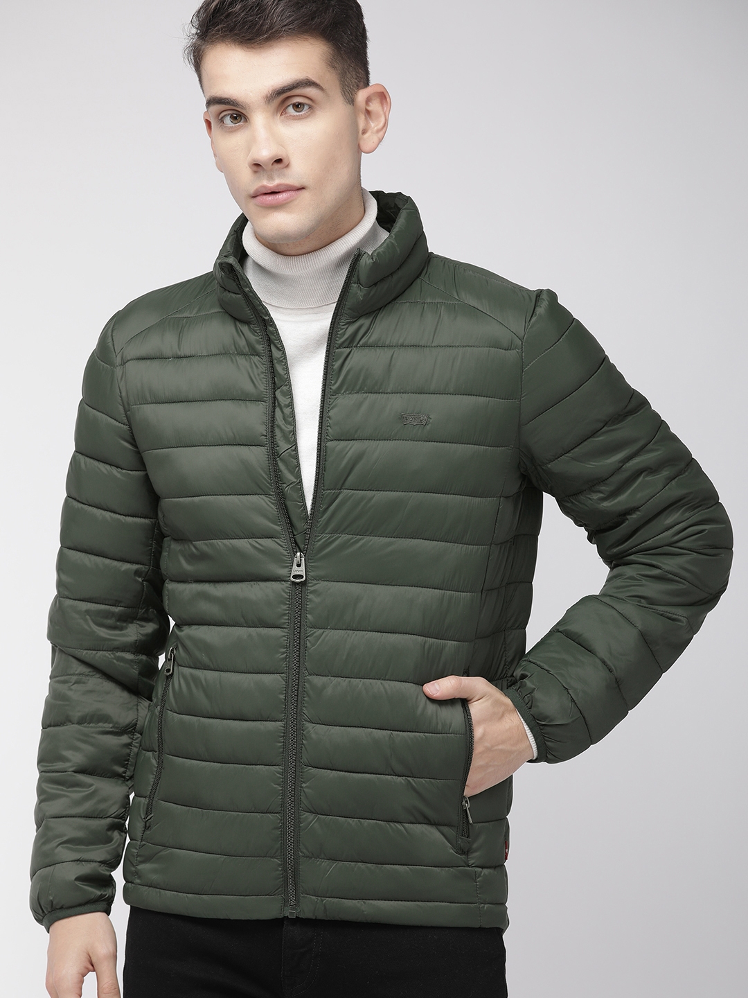 Buy Levis Men Green Solid Puffer Jacket - Jackets for Men 10285941 | Myntra