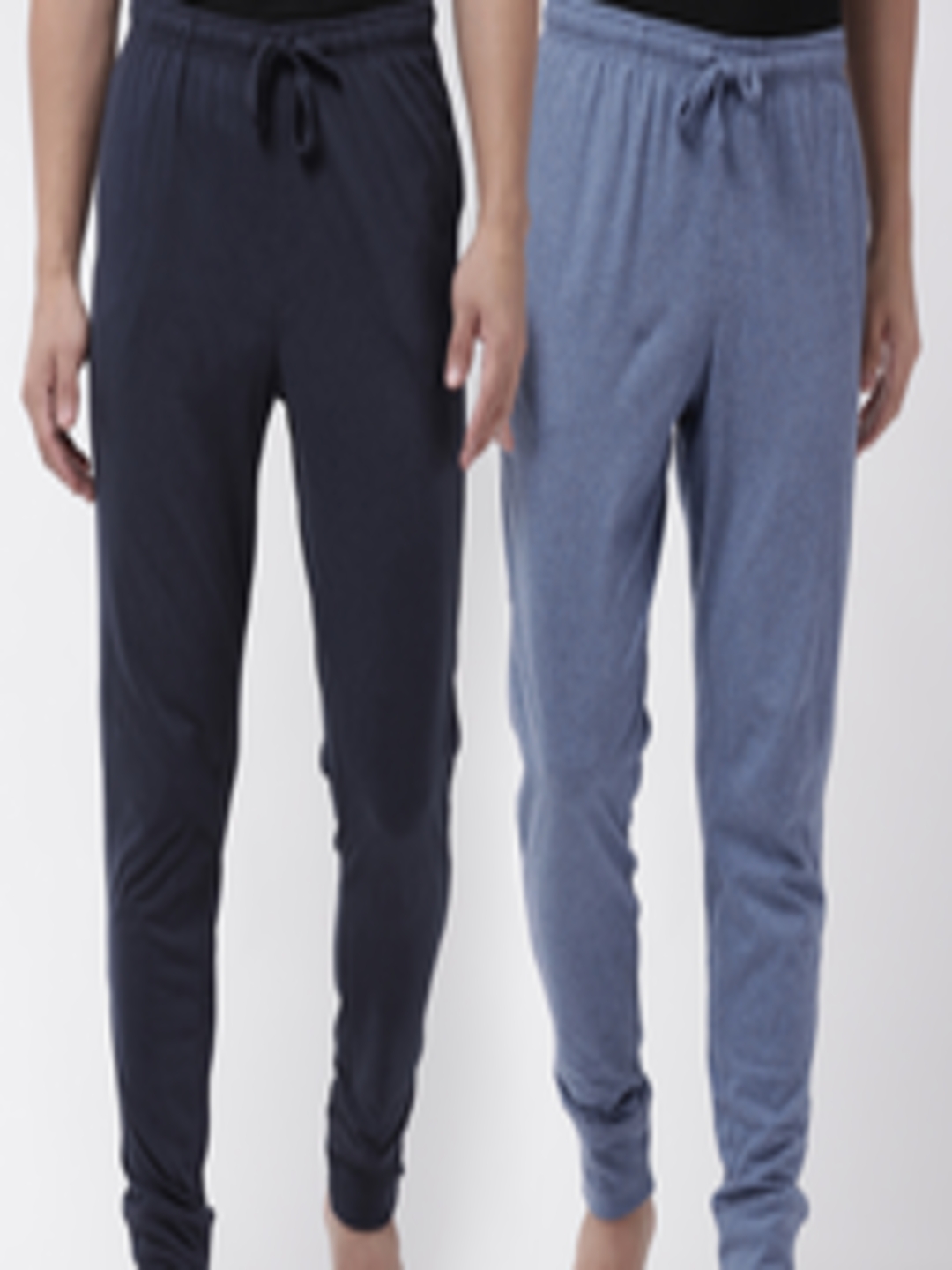 Buy Marks & Spencer Men Pack Of 2 Blue Solid Joggers - Lounge Pants for ...