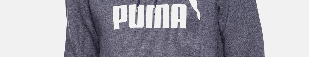 Buy Puma Men Navy Blue Printed Hooded ESS+ Hoody FL Sweatshirt ...