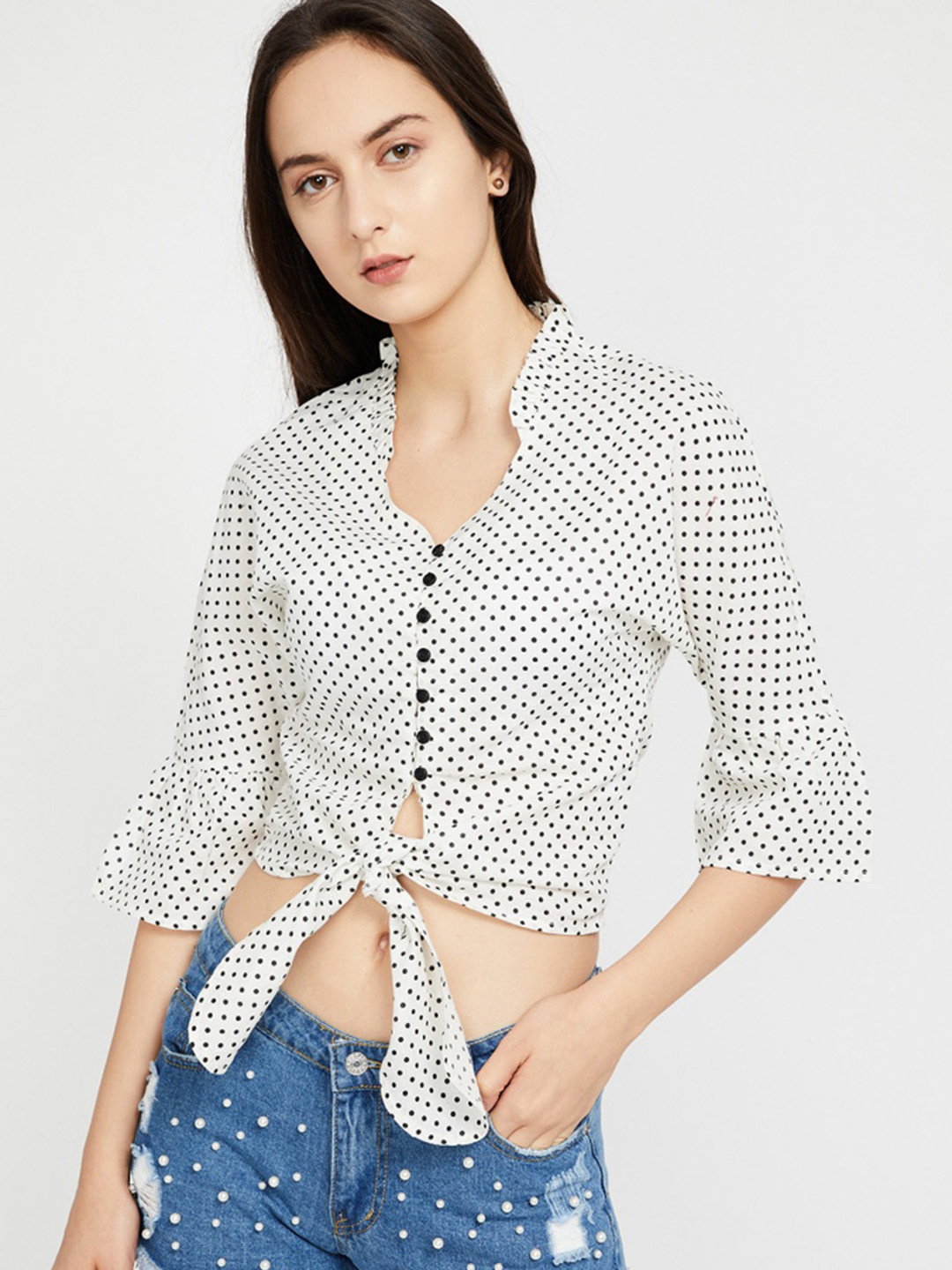 off white crop top women's