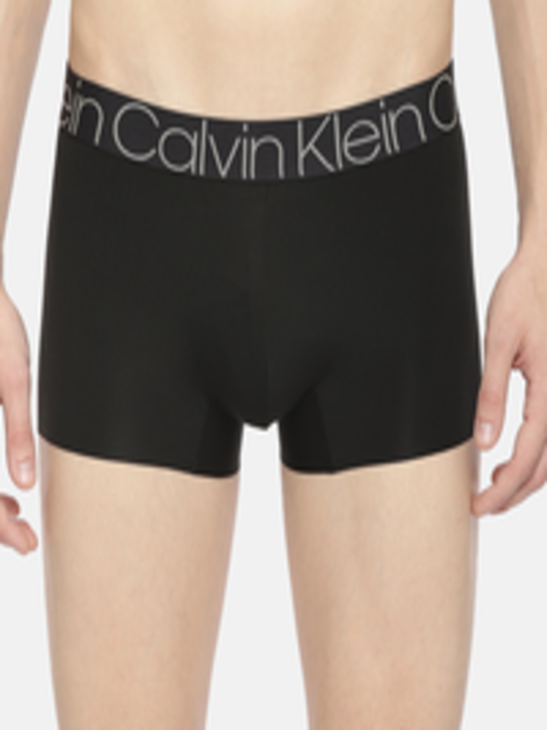 Buy Calvin Klein Underwear Black & Grey Solid Low Rise Trunk NB1906001 ...