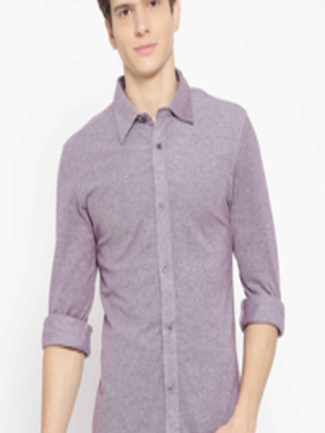 Buy HARBORNBAY Men Purple Comfort Regular Fit Solid Casual Shirt ...