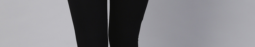 Buy SASSAFRAS Women Black Slim Fit Solid Treggings - Jeggings for Women ...