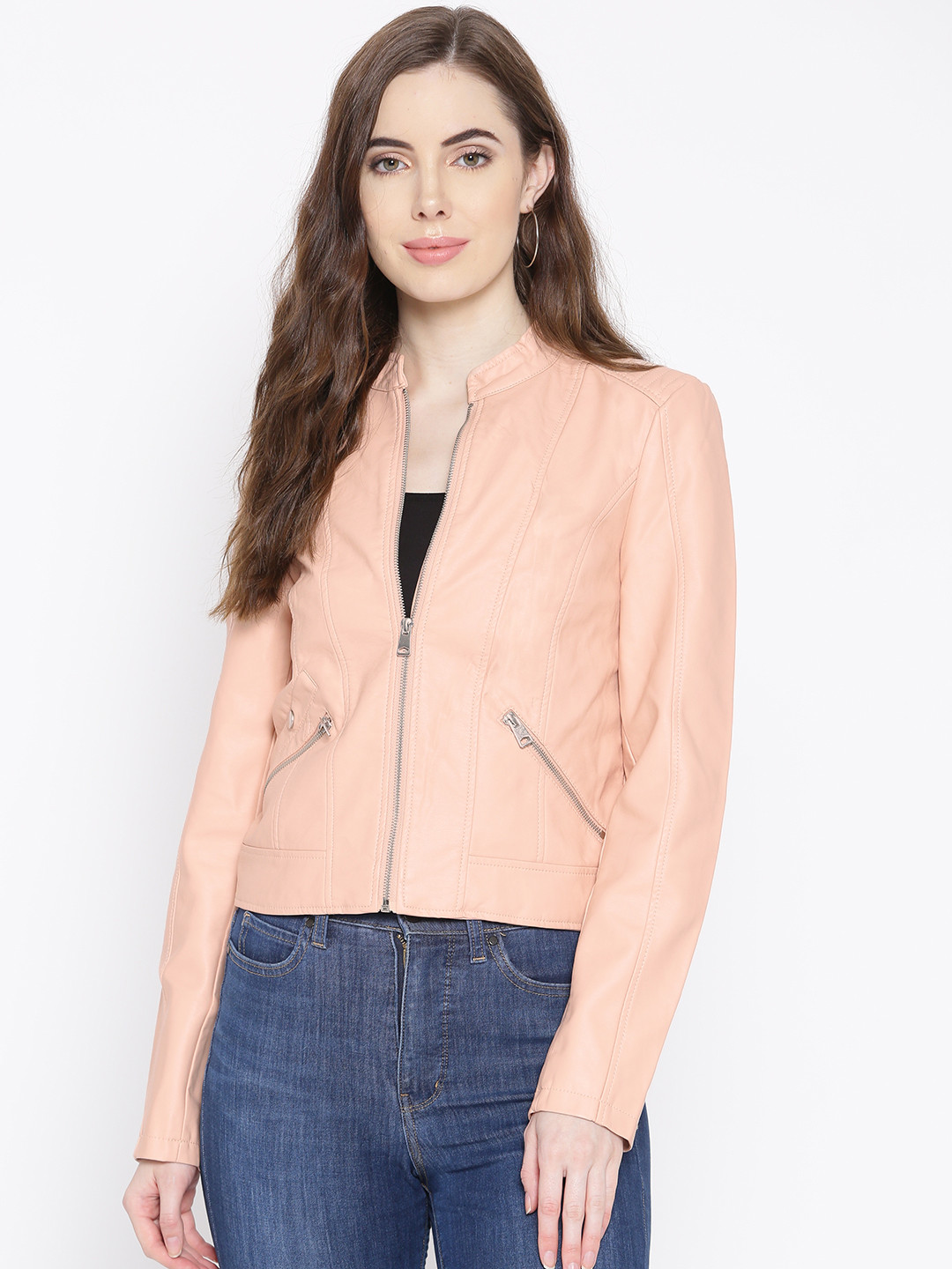 Buy Vero Moda Women Peach Coloured Solid Tailored Jacket Jackets for