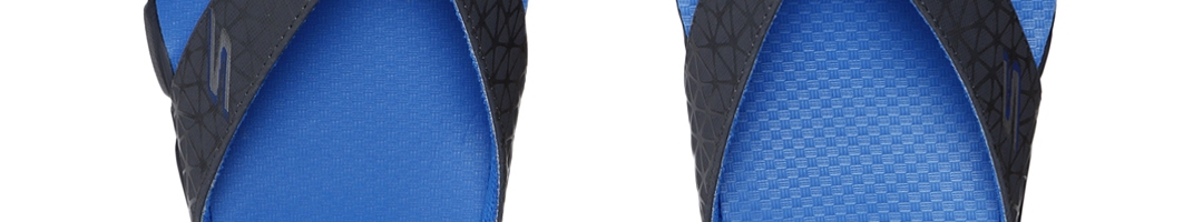 Buy Skechers Men Black & Blue Printed & Colourblocked Go Bionic S2 Flip ...