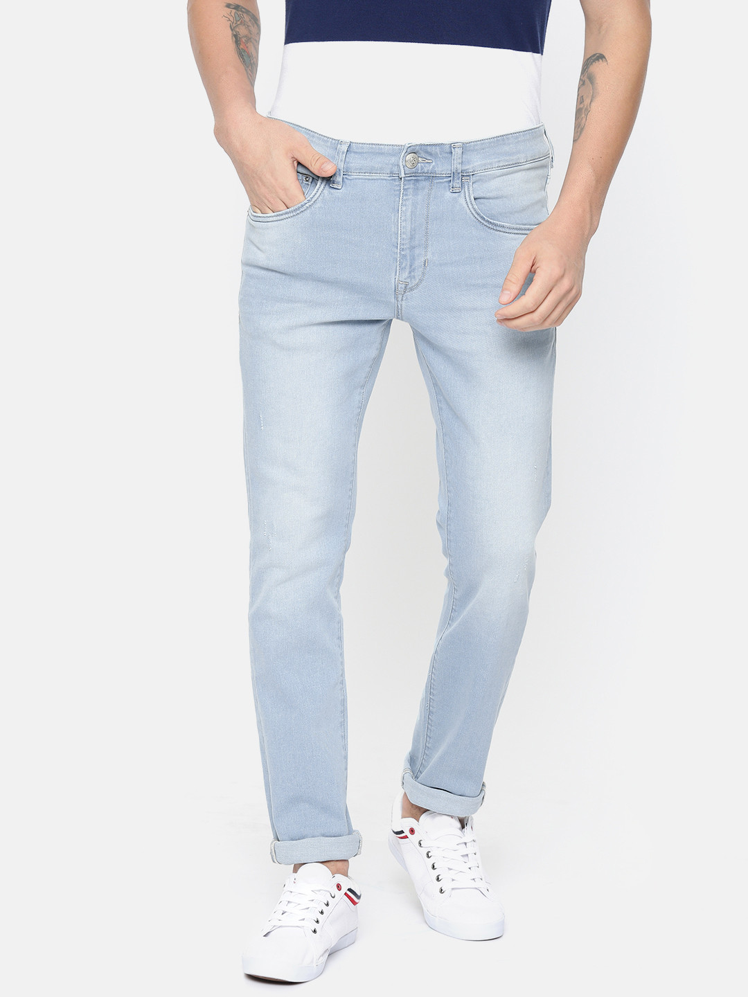 Buy U.S. Polo Assn. Denim Co. Men Blue Skinny Fit Mid Rise Clean Look ...