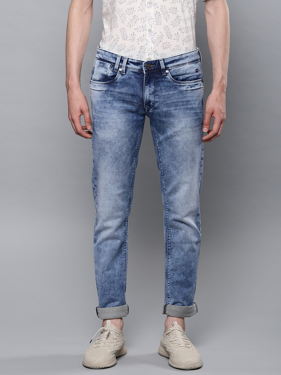 Buy Louis Philippe Jeans Men Blue Slim Fit Mid Rise Clean Look