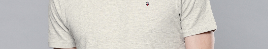Buy Louis Philippe Jeans Men Grey Self Design Round Neck T Shirt - Tshirts for Men 10328437 | Myntra