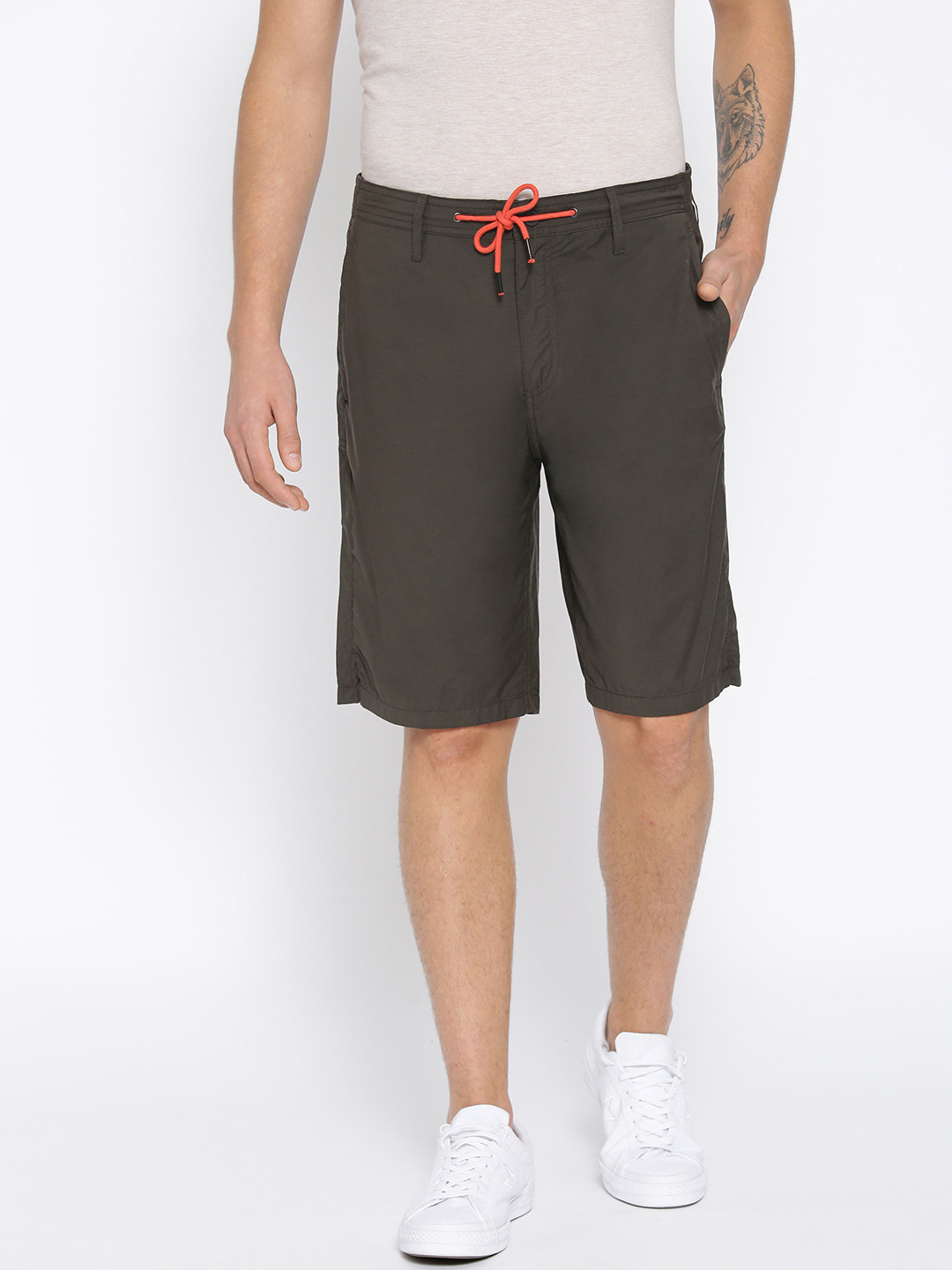 Buy Timberland Men Olive Green Solid Tartlton Lk Solid Relaxed Fit