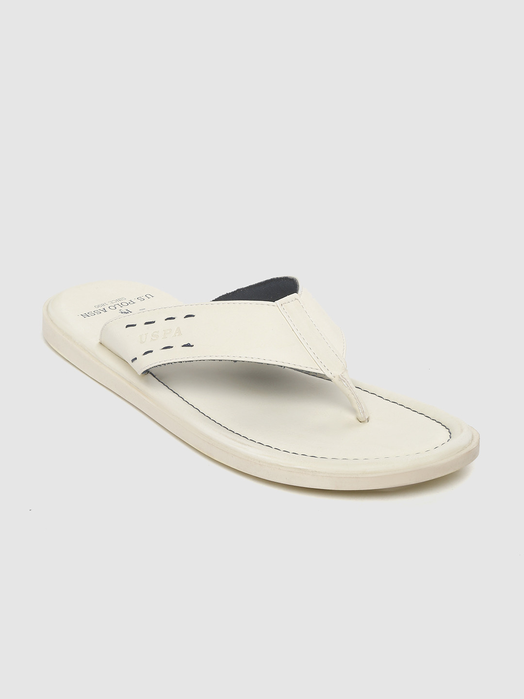 Buy U.S. Polo Assn. Men Off White Solid Comfort Sandals Sandals for