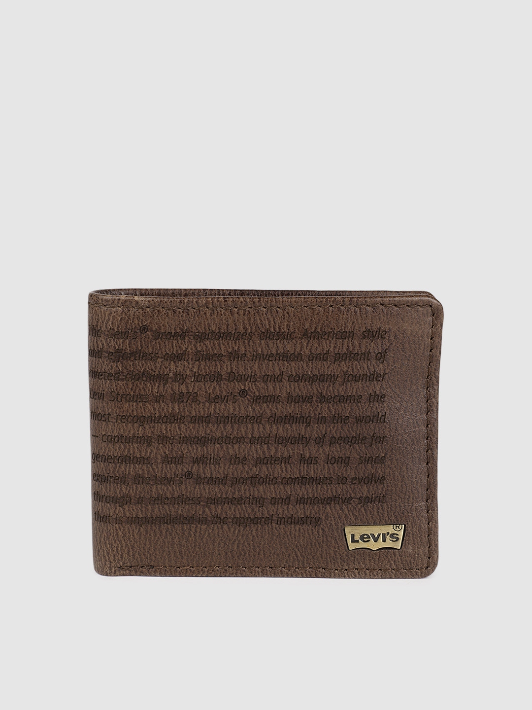 Buy Levis Men Brown Printed Leather Two Fold Wallet - Wallets for Men 10331559 | Myntra