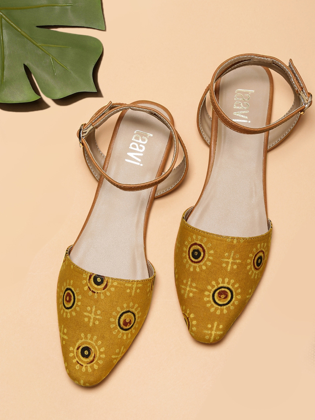 mustard pointed toe flats