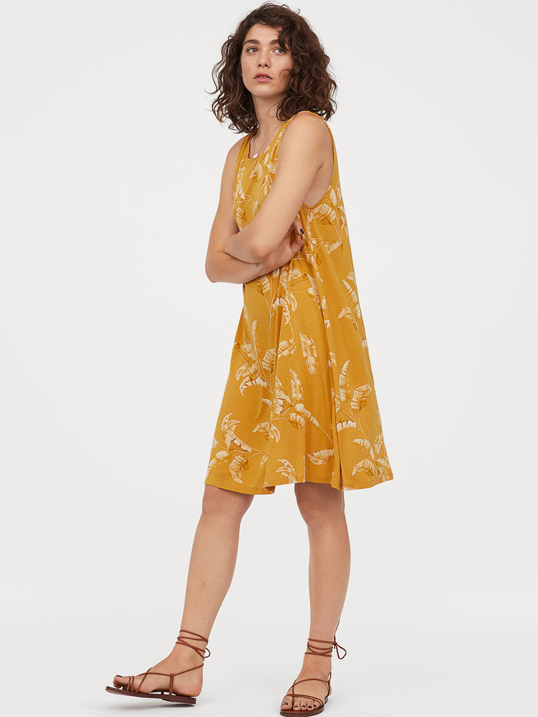 Buy H&M Women Yellow Solid A Line Dress Dresses for Women 10332853