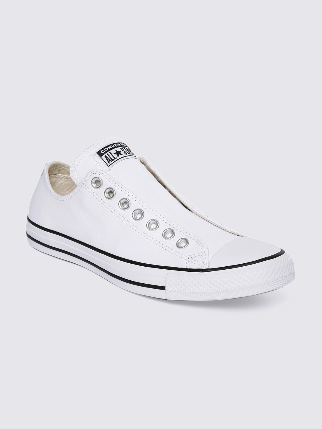 white leather converse slip on