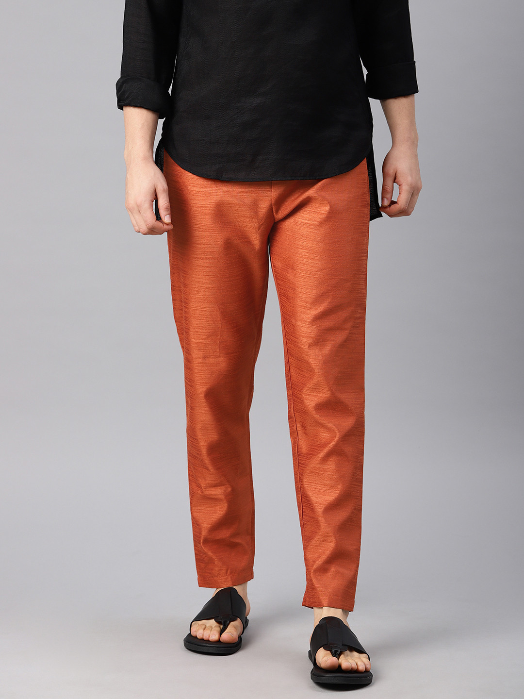 Buy Freehand Men Burnt Orange Solid Pyjamas - Pyjamas for Men 10337055 | Myntra