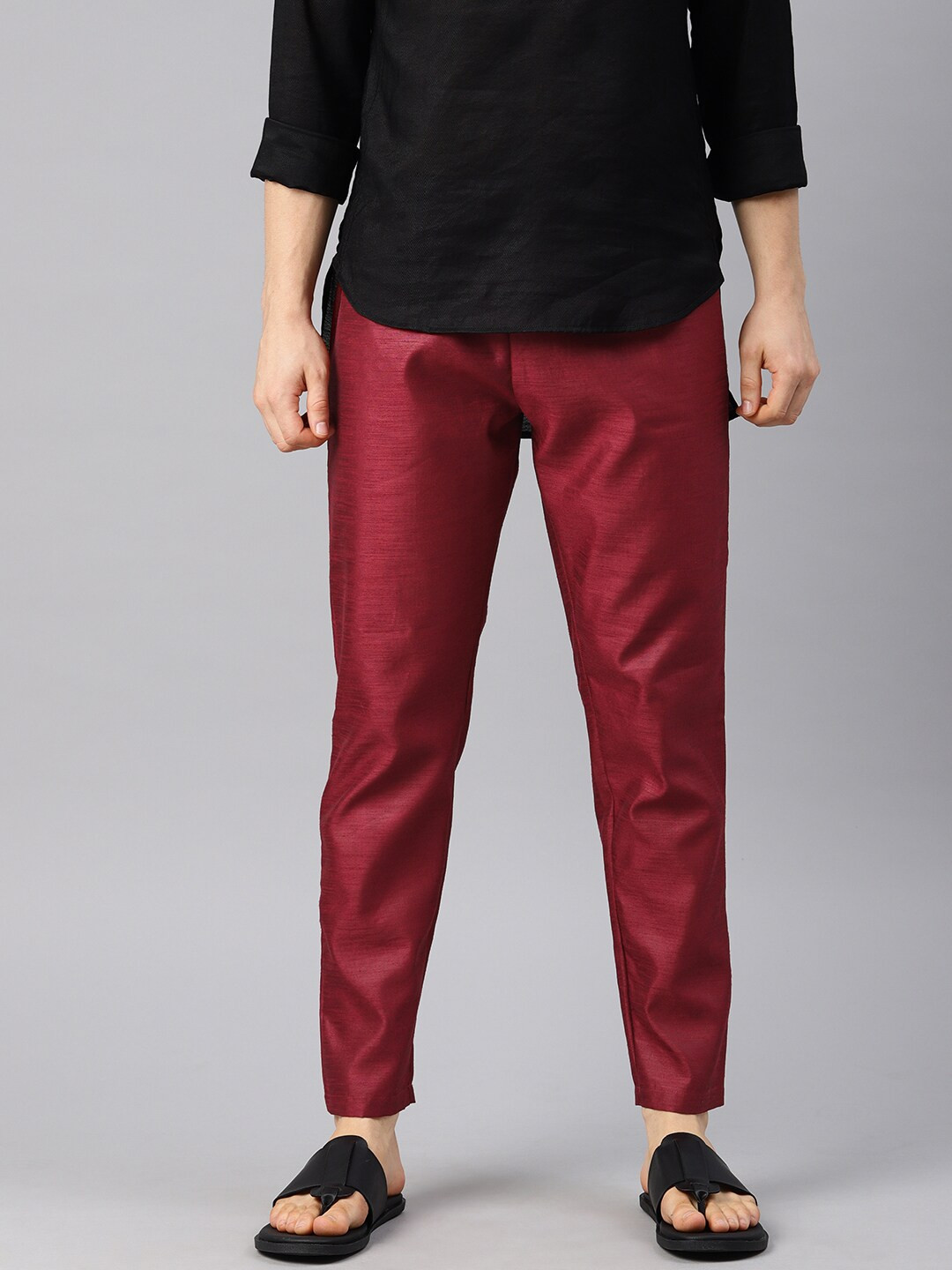 Buy Freehand By The Indian Garage Co Men Maroon Regular Fit Solid