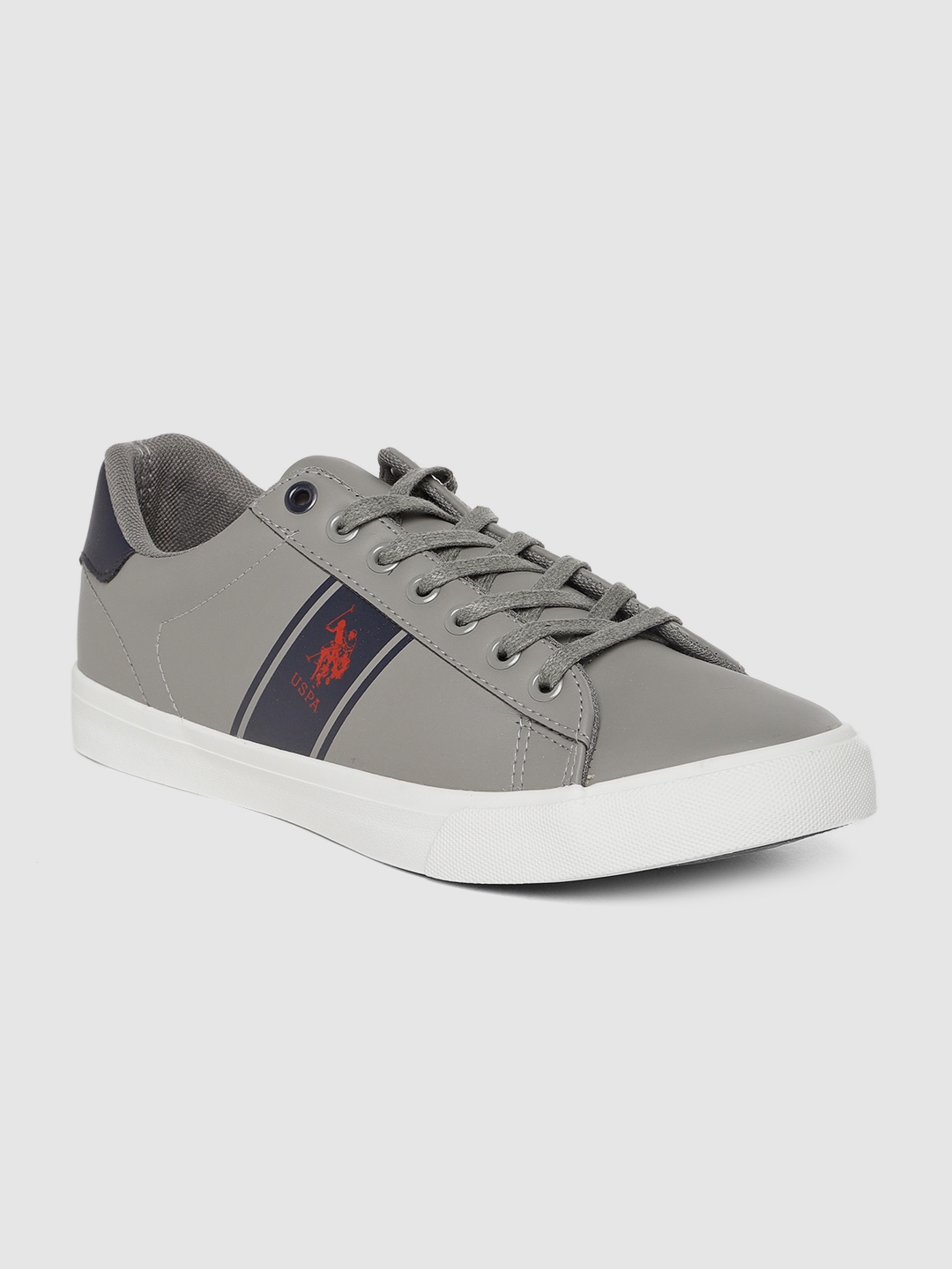Buy U.S. Polo Assn. Men Grey Solid Sneakers - Casual Shoes for Men ...