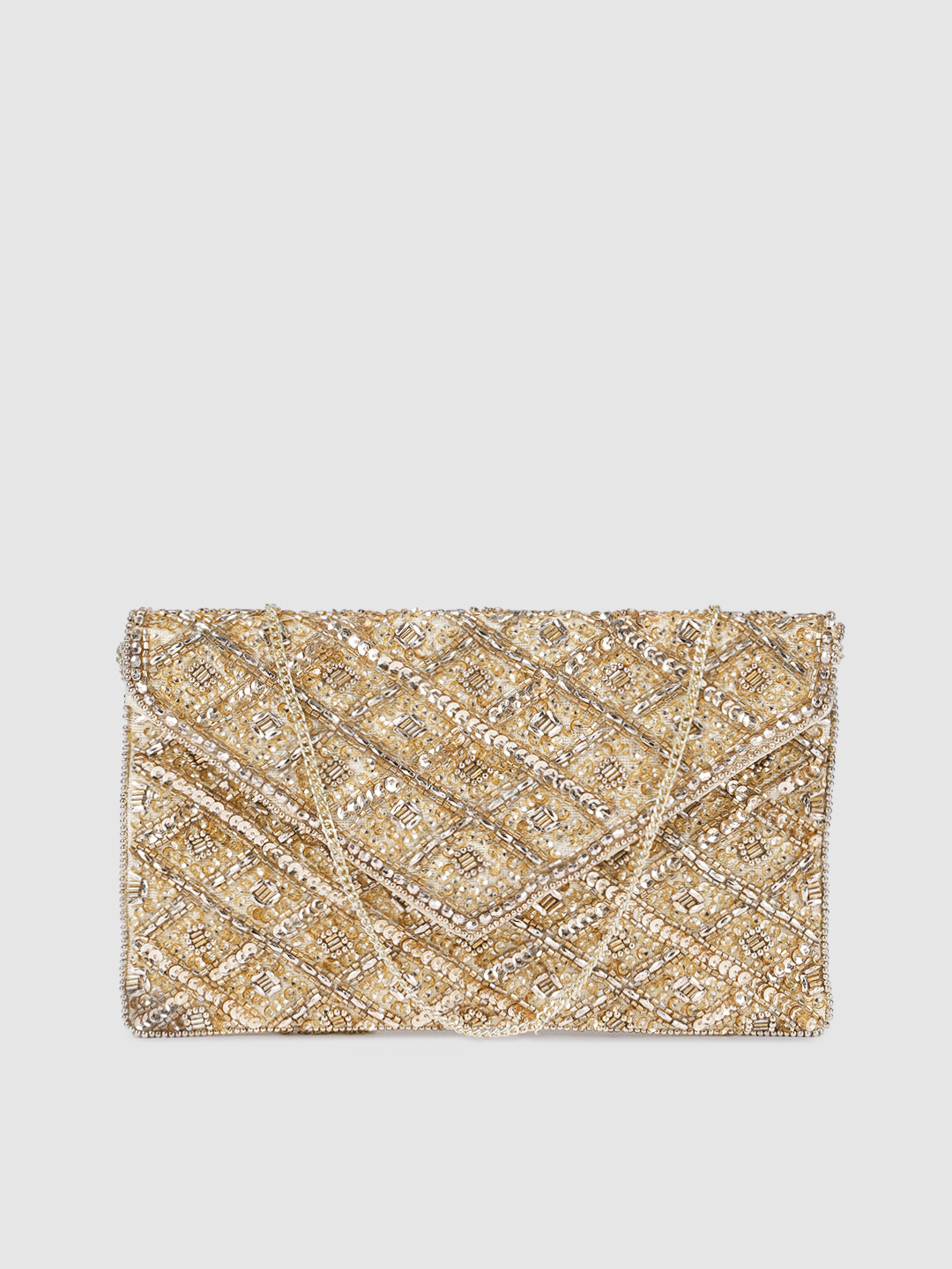 Buy Accessorize Gold Toned Solid Sling Bag Handbags for Women