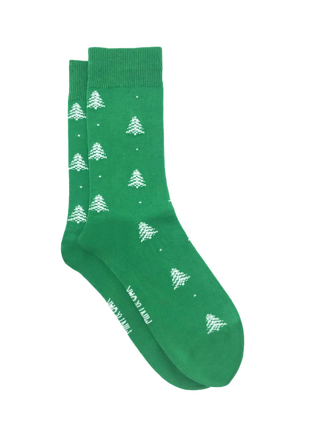 Buy Mint & Oak Men Green & White Patterned Calf Length Socks Socks