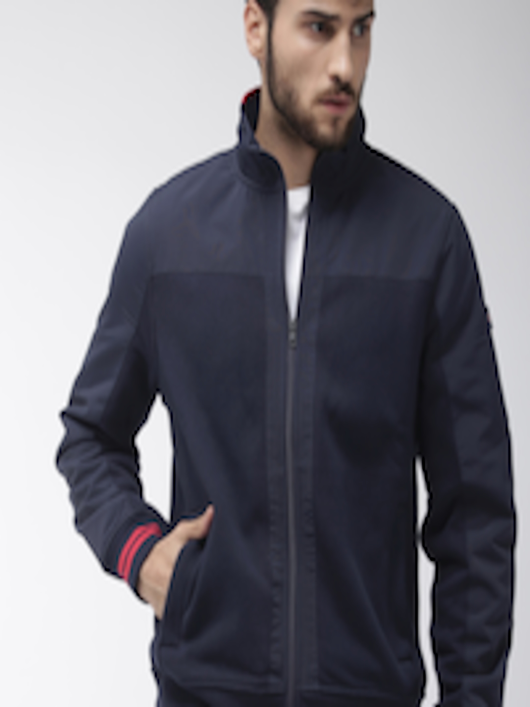Buy Tommy Hilfiger Men Navy Blue Solid Sporty Jacket - Jackets for Men ...