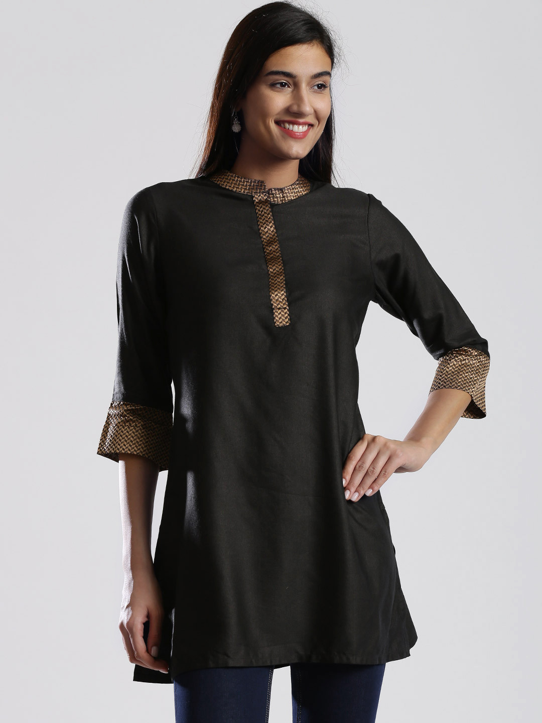 Buy Fabindia Black Silk Tunic Tunics for Women 1034990 Myntra