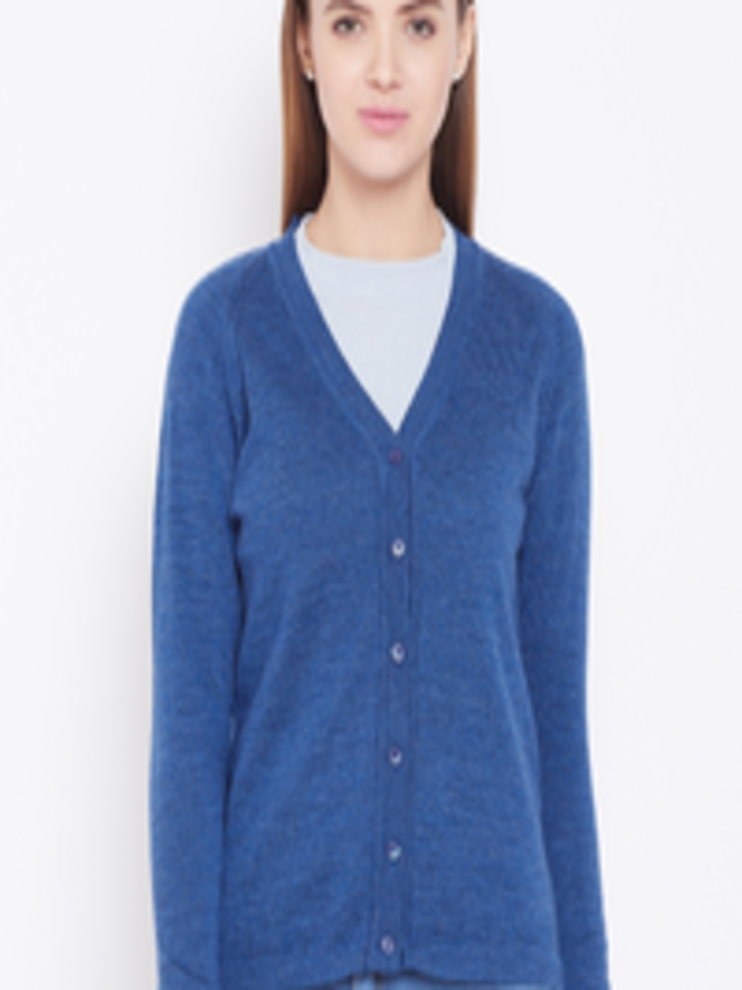 Buy Monte Carlo Women Blue Solid Woollen Cardigan Sweaters for Women 10350565 Myntra