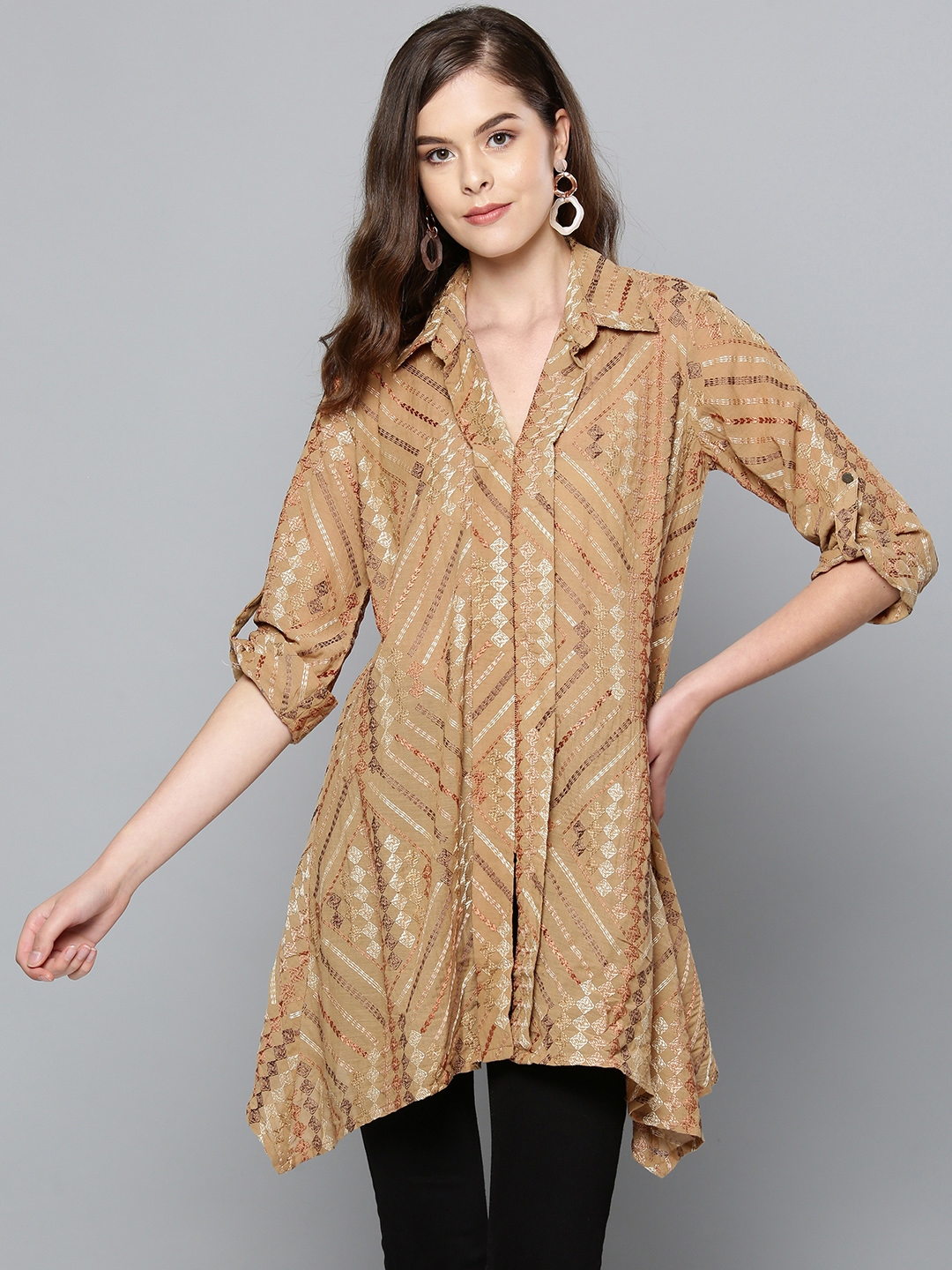 a line kurti with collar
