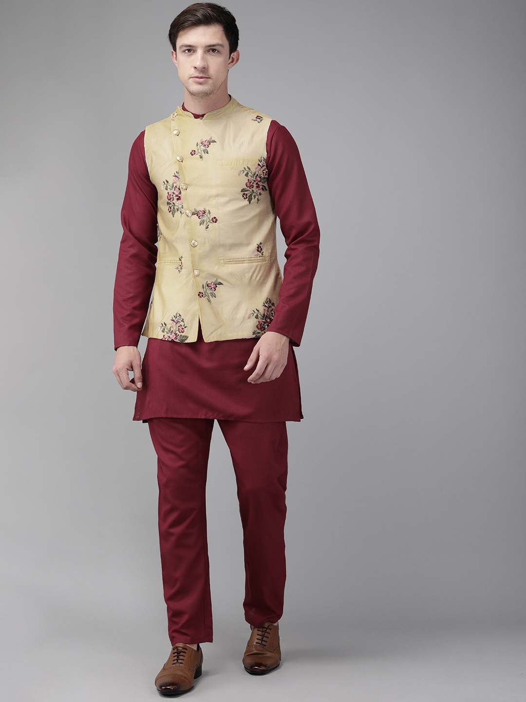 anouk maroon kurta set