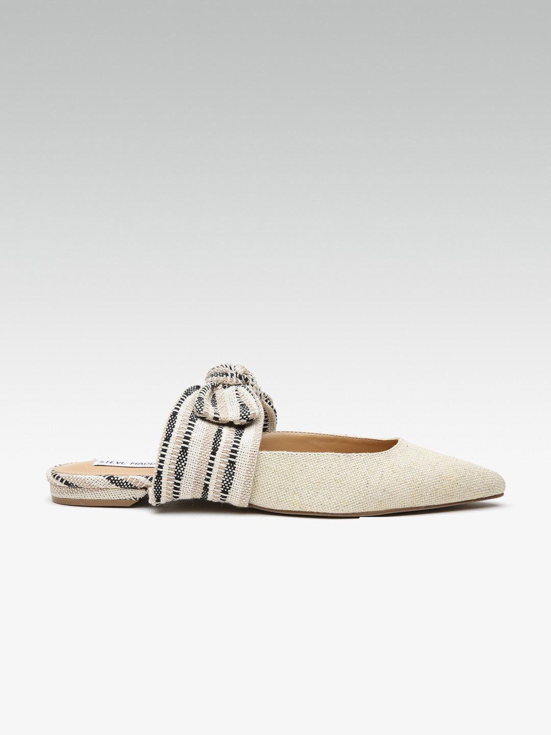 Buy Steve Madden Women Off White Solid Flats With Bow Detail - Flats