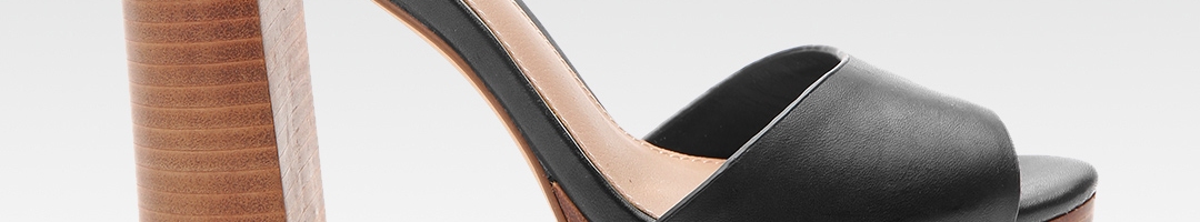 Buy Steve Madden Women Black Leather Solid Platform Heels - Heels for ...