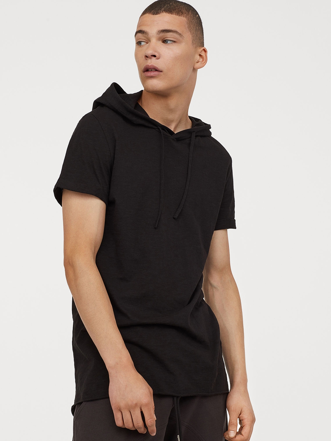 Hooded t shirt black