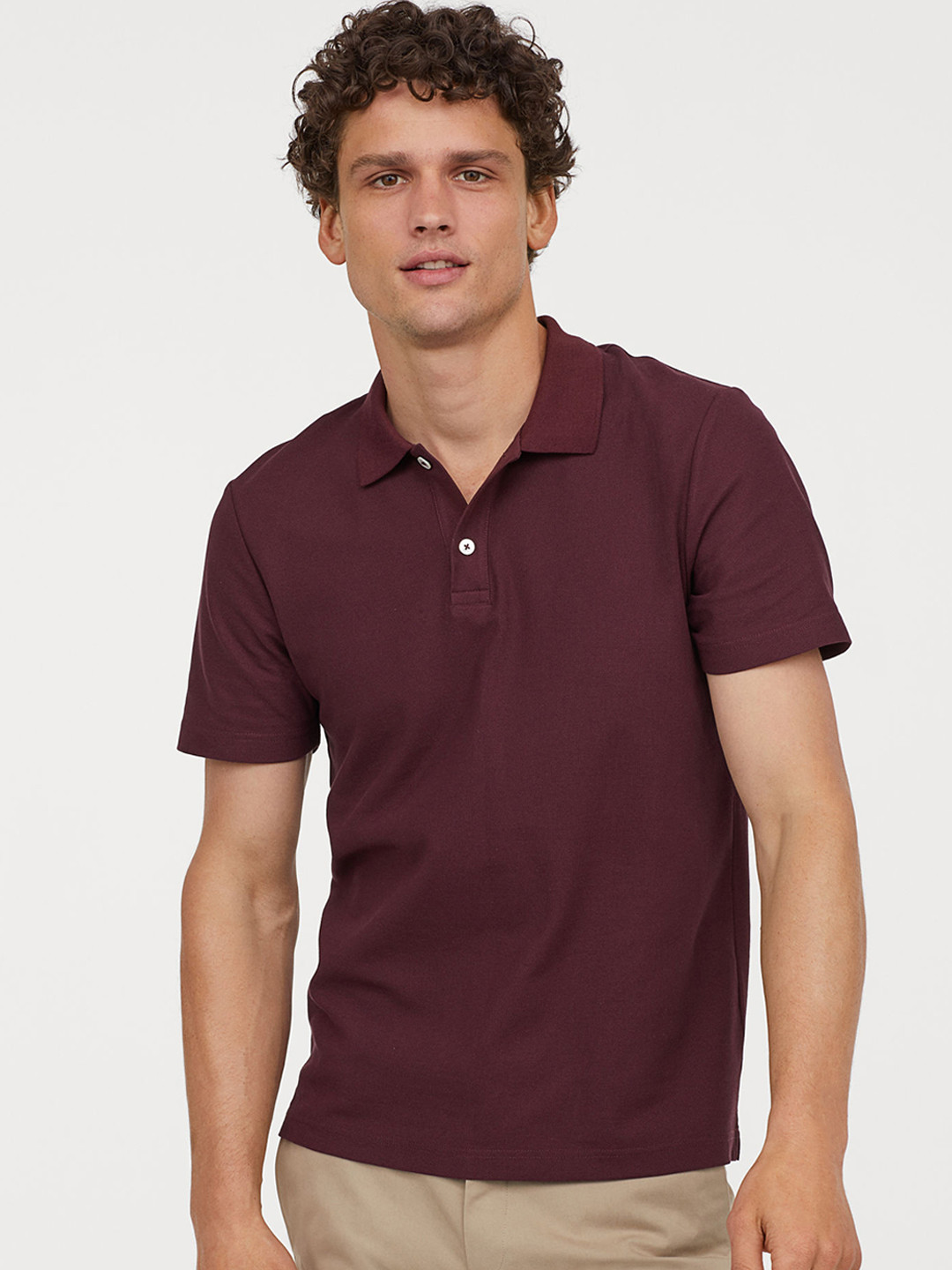 Buy HM Men Red Solid Cotton Polo Shirt Tshirts for Men 10360695 Myntra